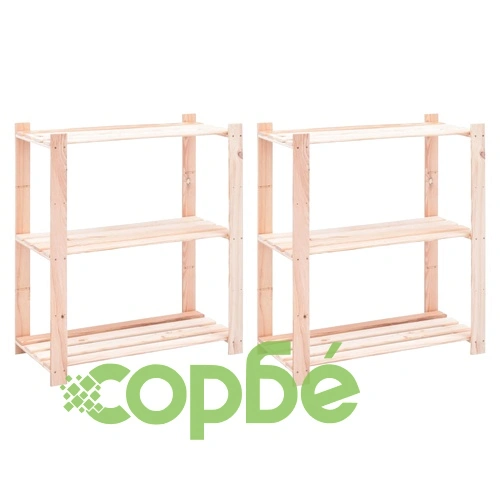 3-етажни стелажи, 2 бр, 80x38x90 см, бор масив, 150 кг ➤ топ цена ➤ sorbe.bg