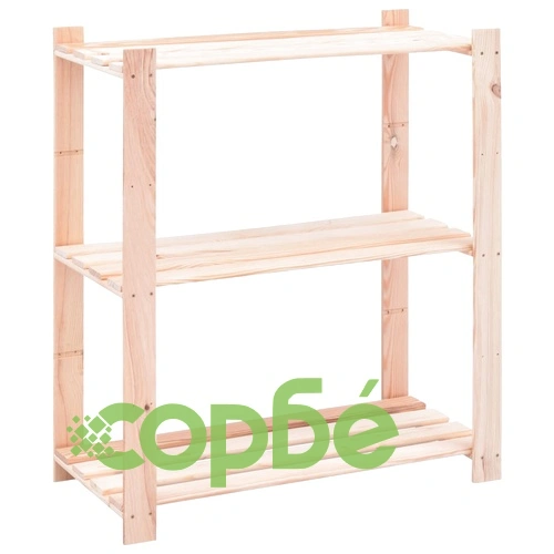 3-етажни стелажи, 2 бр, 80x38x90 см, бор масив, 150 кг ➤ топ цена ➤ sorbe.bg