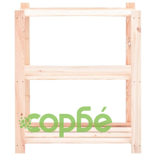 3-етажни стелажи, 5 бр, 80x38x90 см, бор масив, 150 кг ➤ топ цена ➤ sorbe.bg