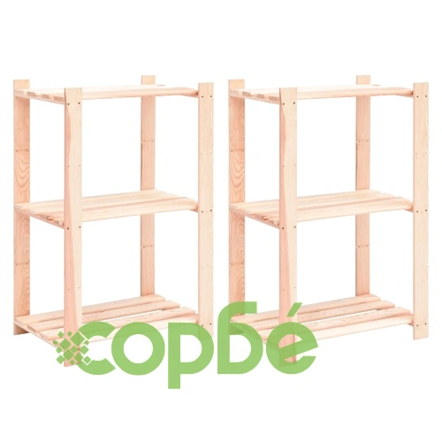 3-етажни стелажи, 2 бр, 60x38x90 см, бор масив, 150 кг ➤ топ цена ➤ sorbe.bg