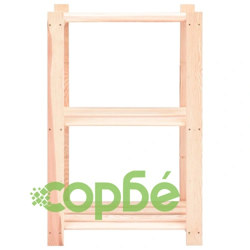 3-етажни стелажи, 3 бр, 60x38x90 см, бор масив, 150 кг ➤ топ цена ➤ sorbe.bg