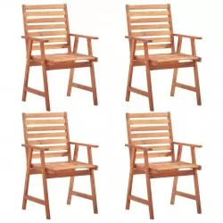 Градински трапезни столове, 4 бр, акация масив