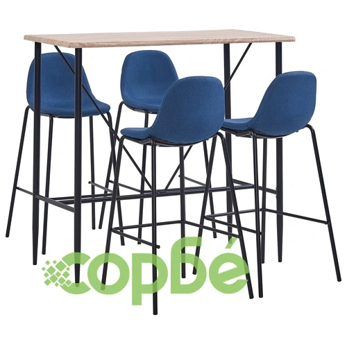 Бар комплект от 5 части, текстил, син ➤ топ цена ➤ sorbe.bg