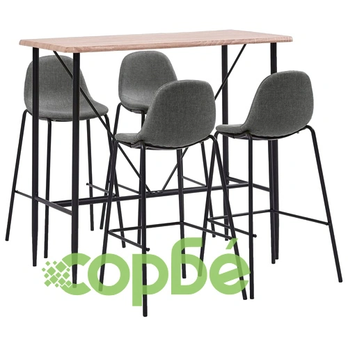 Бар комплект от 5 части, текстил, таупе ➤ топ цена ➤ sorbe.bg