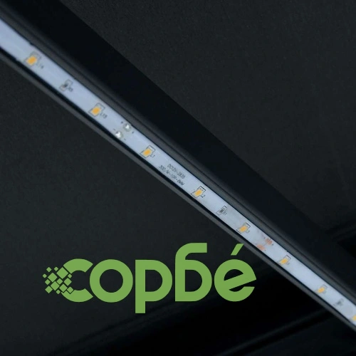 Ръчно прибираща се тента с LED, 350x250 см, антрацит ➤ топ цена ➤ sorbe.bg