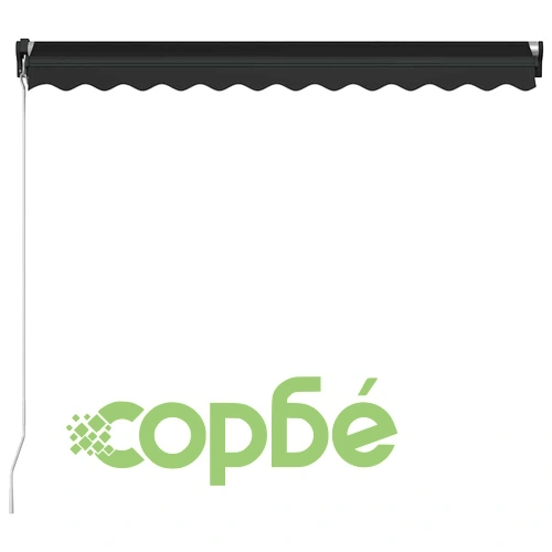 Ръчно прибираща се тента с LED, 350x250 см, антрацит ➤ топ цена ➤ sorbe.bg