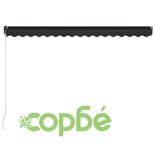 Ръчно прибираща се тента с LED, 450x300 см, антрацит ➤ топ цена ➤ sorbe.bg
