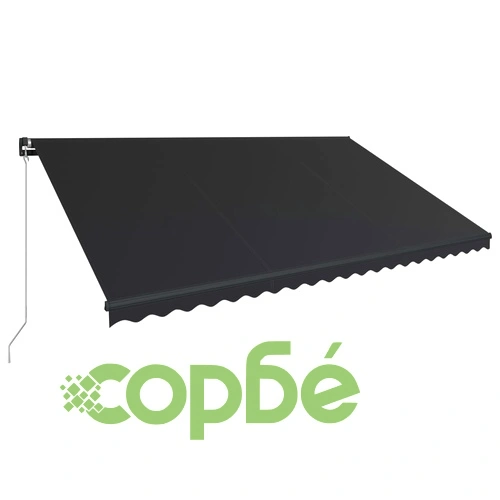 Ръчно прибираща се тента с LED, 500x300 см, антрацит ➤ топ цена ➤ sorbe.bg