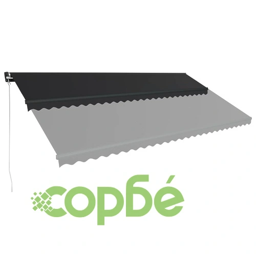Ръчно прибираща се тента с LED, 600x300 см, антрацит ➤ топ цена ➤ sorbe.bg