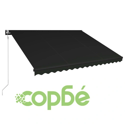 Прибиращ се сенник, сензор за вятър и LED, 450x300 см, антрацит ➤ топ цена ➤ sorbe.bg