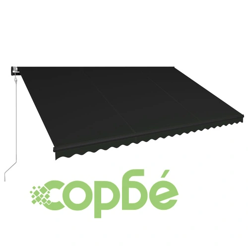 Прибиращ се сенник, сензор за вятър и LED, 500x300 см, антрацит ➤ топ цена ➤ sorbe.bg