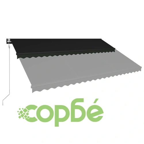 Прибиращ се сенник, сензор за вятър и LED, 500x300 см, антрацит ➤ топ цена ➤ sorbe.bg