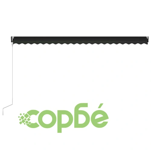 Прибиращ се сенник, сензор за вятър и LED, 500x300 см, антрацит ➤ топ цена ➤ sorbe.bg