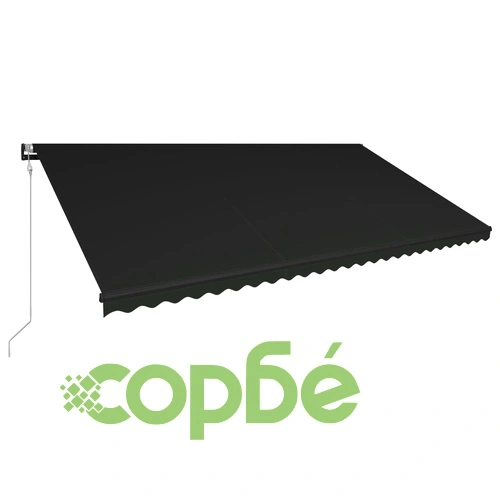 Прибиращ се сенник, сензор за вятър и LED, 600x300 см, антрацит ➤ топ цена ➤ sorbe.bg