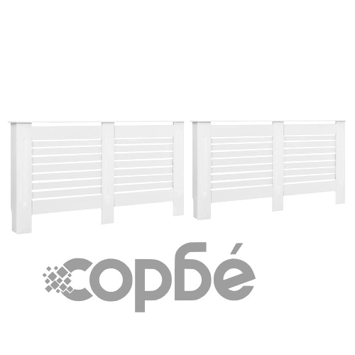 Паравани за радиатори, 2 бр, бели, 152x19x81,5 см, МДФ ➤ топ цена ➤ sorbe.bg