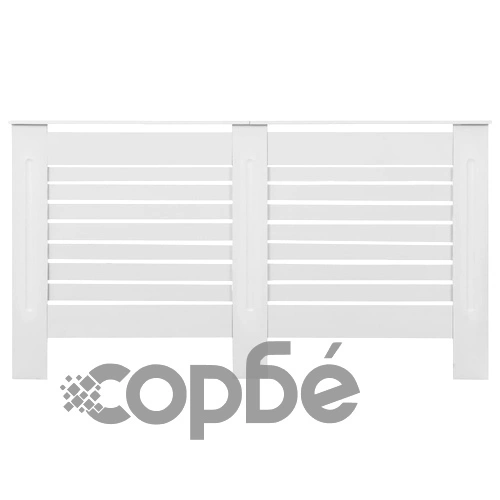 Паравани за радиатори, 2 бр, бели, 152x19x81,5 см, МДФ ➤ топ цена ➤ sorbe.bg