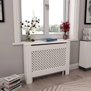 Паравани за радиатори, 2 бр, бели, 112x19x81,5 см, МДФ