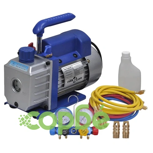 Комплект едностъпална вакуум помпа с 4-пътен манометричен блок ➤ топ цена ➤ sorbe.bg