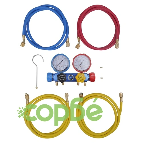 Комплект едностъпална вакуум помпа с 4-пътен манометричен блок ➤ топ цена ➤ sorbe.bg