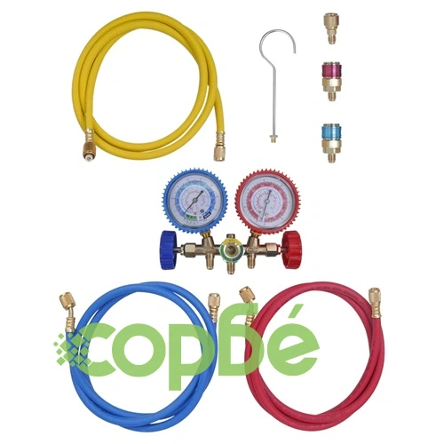 Комплект едностъпална вакуум помпа с 2-пътен манометричен блок ➤ топ цена ➤ sorbe.bg