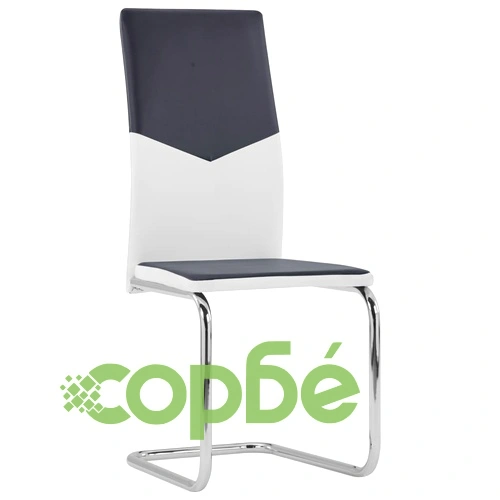 Конзолни трапезни столове, 6 бр, черни, изкуствена кожа ➤ топ цена ➤ sorbe.bg