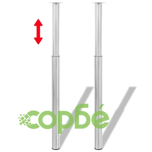 Телескопични крака за маса, 4 бр, матиран никел, 710 мм-1100 мм ➤ топ цена ➤ sorbe.bg