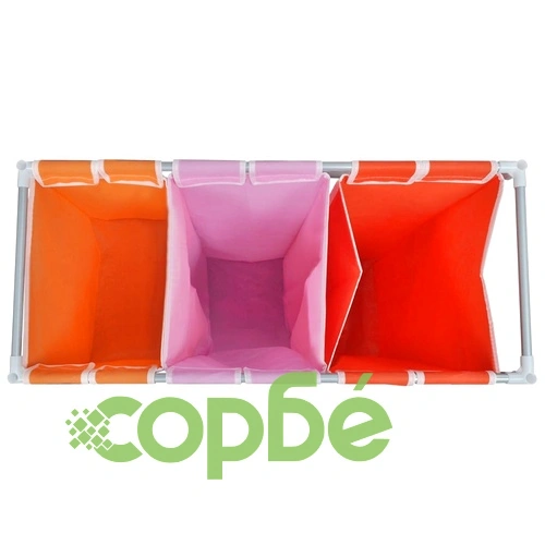 Кош за сортиране на пране с 3 секции, 2 бр, с кофа за миене ➤ топ цена ➤ sorbe.bg