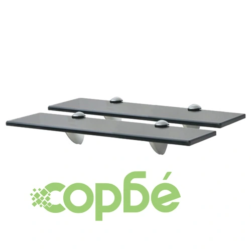 Подвижни рафтове, 2 бр, стъкло, 40x10 см, 8 мм ➤ топ цена ➤ sorbe.bg