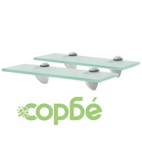 Подвижни рафтове, 2 бр, стъкло, 30x20 см, 8 мм ➤ топ цена ➤ sorbe.bg