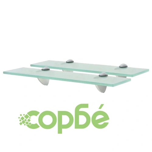 Подвижни рафтове, 2 бр, стъкло, 40x20 см, 8 мм ➤ топ цена ➤ sorbe.bg