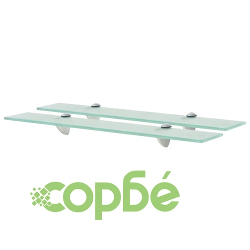 Подвижни рафтове, 2 бр, стъкло, 60x20 см, 8 мм ➤ топ цена ➤ sorbe.bg