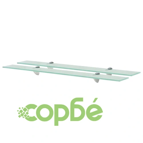 Подвижни рафтове, 2 бр, стъкло, 80x20 см, 8 мм ➤ топ цена ➤ sorbe.bg