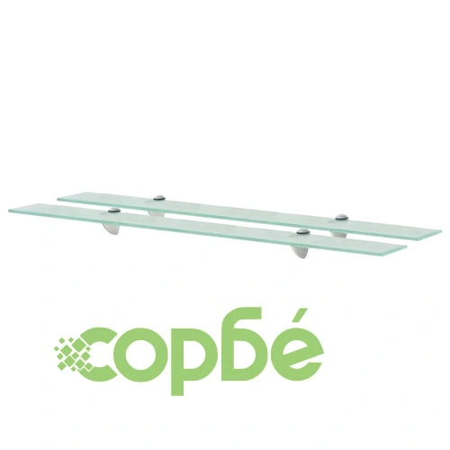 Подвижни рафтове, 2 бр, стъкло, 90x20 см, 8 мм ➤ топ цена ➤ sorbe.bg