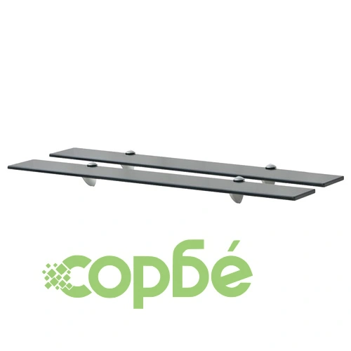 Подвижни рафтове, 2 бр, стъкло, 80x20 см, 8 мм ➤ топ цена ➤ sorbe.bg