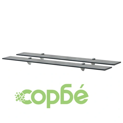 Подвижни рафтове, 2 бр, стъкло, 90x20 см, 8 мм ➤ топ цена ➤ sorbe.bg