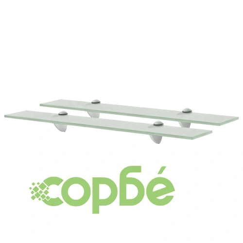 Подвижни рафтове, 2 бр, стъкло, 60x20 см, 8 мм ➤ топ цена ➤ sorbe.bg