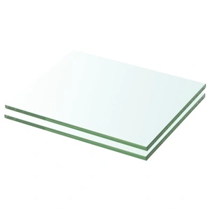 Рафтове, 2 бр, панели прозрачно стъкло, 20x20 см