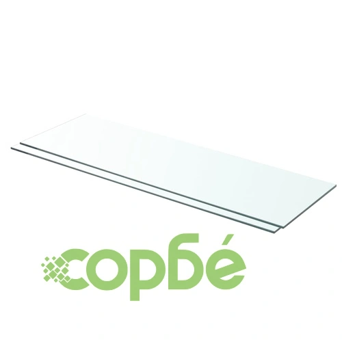 Рафтове, 2 бр, панели прозрачно стъкло, 80x25 см ➤ топ цена ➤ sorbe.bg