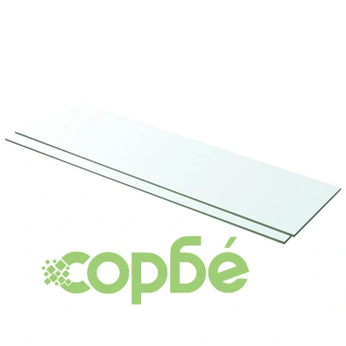 Рафтове, 2 бр, панели прозрачно стъкло, 100x30 см ➤ топ цена ➤ sorbe.bg