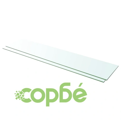 Рафтове, 2 бр, панели прозрачно стъкло, 110x25 см ➤ топ цена ➤ sorbe.bg