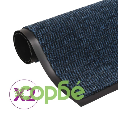 Правоъгълни изтривалки 2 бр усукани влакна 80x120 см сини ➤ топ цена ➤ sorbe.bg