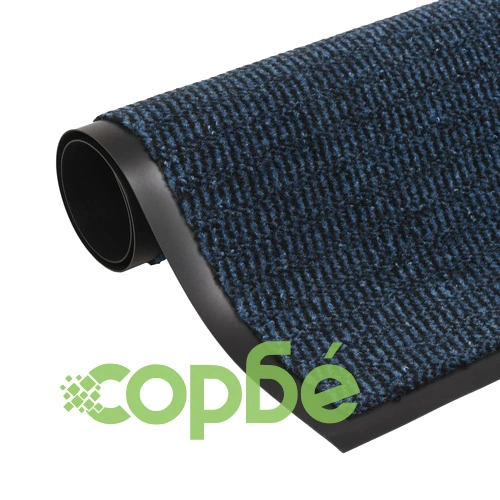 Правоъгълни изтривалки 2 бр усукани влакна 80x120 см сини ➤ топ цена ➤ sorbe.bg