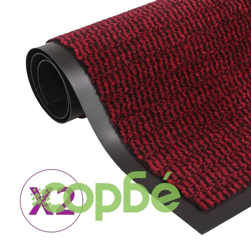 Правоъгълни изтривалки 2 бр усукани влакна 90x150 см червени ➤ топ цена ➤ sorbe.bg