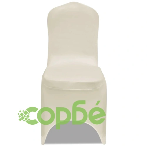 Калъфи за столове, разтегателни, кремави, 24 бр ➤ топ цена ➤ sorbe.bg