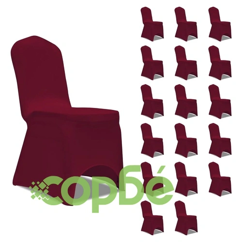 Калъфи за столове, разтегателни, бордо, 18 бр ➤ топ цена ➤ sorbe.bg