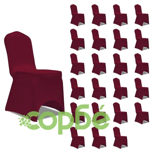 Калъфи за столове, разтегателни, бордо, 24 бр ➤ топ цена ➤ sorbe.bg