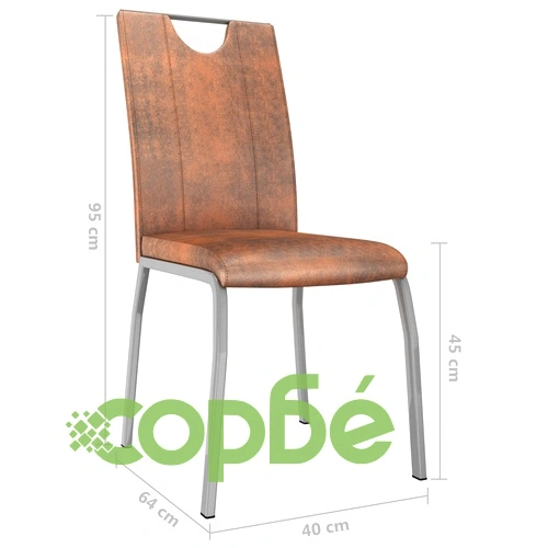 Трапезни столове, 6 бр, кафяви, изкуствен велур ➤ топ цена ➤ sorbe.bg