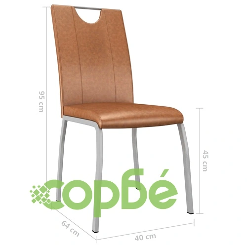 Трапезни столове, 6 бр, кафяви, изкуствена кожа ➤ топ цена ➤ sorbe.bg