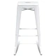 Бар табуретки, 6 бр, бели, стомана