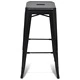 Бар табуретки, 4 бр, черни, стомана